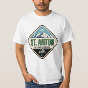St. Anton Austria Vintage Ski Badge T-Shirt