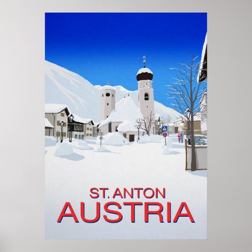 St Anton Ski Resort Austria Poster