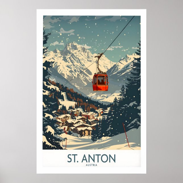 St Anton Wall Art Ski Poster 1 (Front)
