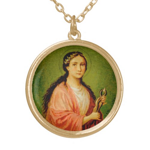 St Apollonia BLA 001 Gold Plated Necklace
