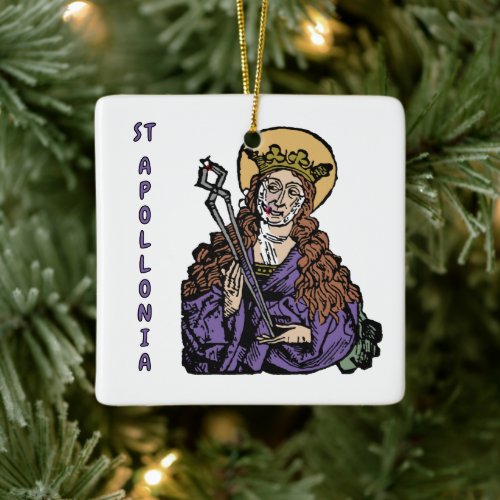 St Apollonia with Pulled Tooth Nuremberg Ceramic Ornament