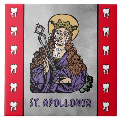 St Apollonia with Pulled Tooth Nuremberg Ceramic Tile