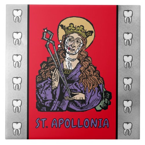 St Apollonia with Pulled Tooth Nuremberg Ceramic Tile