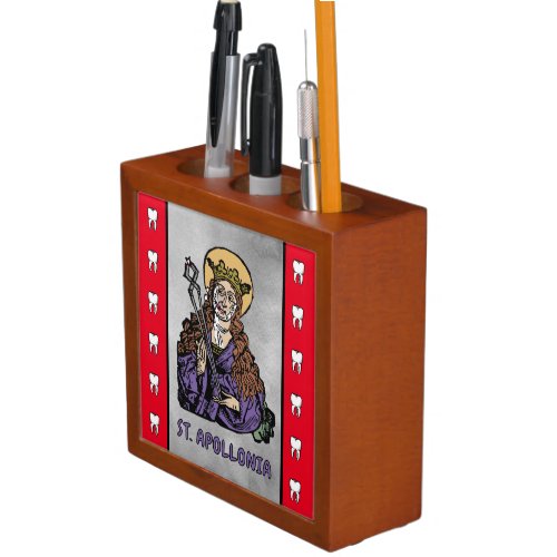 St Apollonia with Pulled Tooth Nuremberg Desk Organizer