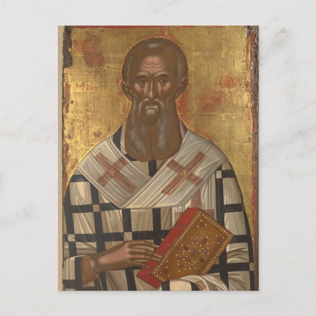 St. Athanasius Orthodox Christian Icon Postcard (Front)