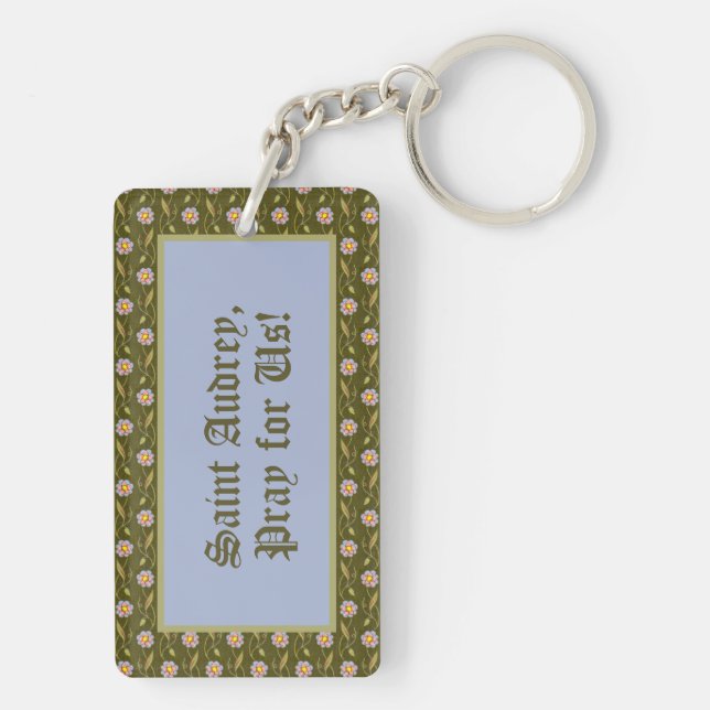 St. Audrey (Etheldreda) (P 003) Keychain (Back)