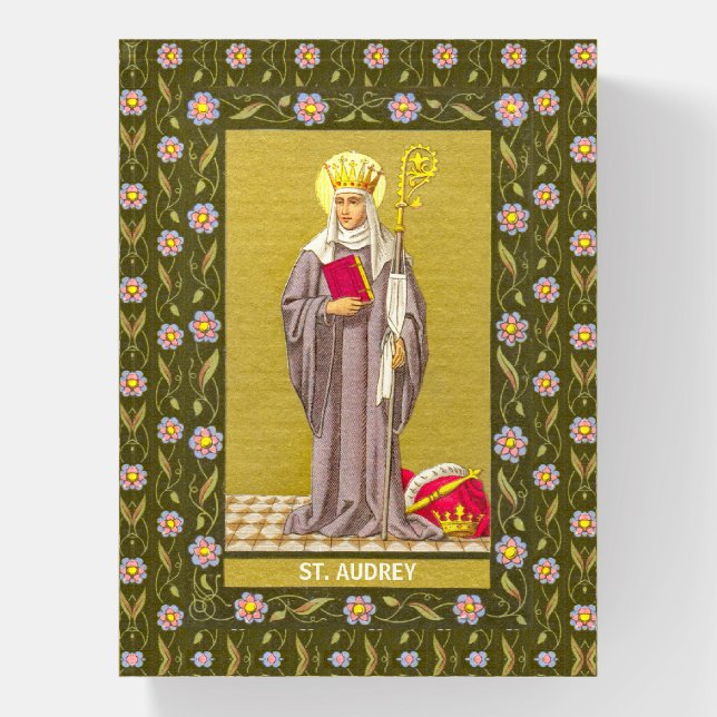 St. Audrey (Etheldreda) (P 003) Paperweight (Vertical)