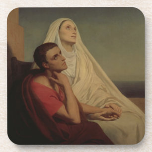 St. Augustine and his mother St. Monica, 1855 Beverage Coaster