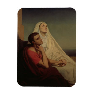 St. Augustine and his mother St. Monica, 1855 Magnet