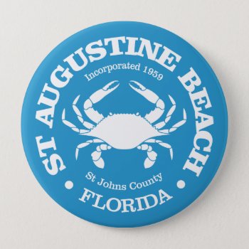 St Augustine Beach (crab) Button by NativeSon01 at Zazzle