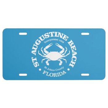 St Augustine Beach (crab) License Plate by NativeSon01 at Zazzle