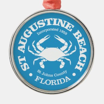 St Augustine Beach (crab) Metal Ornament by NativeSon01 at Zazzle