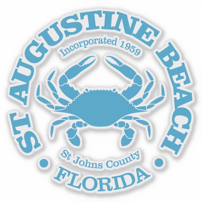 St Augustine Beach (crab) Sticker (Front)