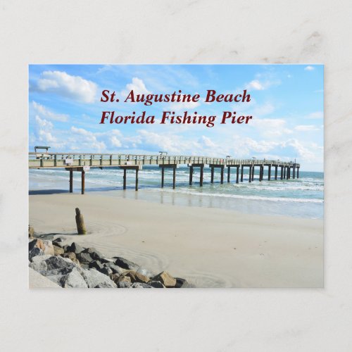 St Augustine Beach fishing pier Holiday Postcard