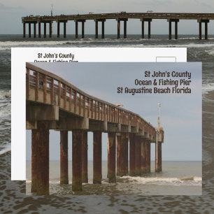 St Augustine Beach FL Pier Photographic Postcard