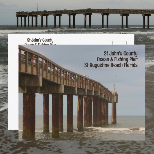 St Augustine Beach FL Pier Photographic Postcard