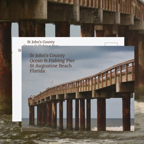 St Augustine Beach FL Pier Photographic Postcard
