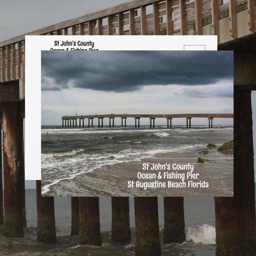 St Augustine Beach FL Pier Photographic Postcard