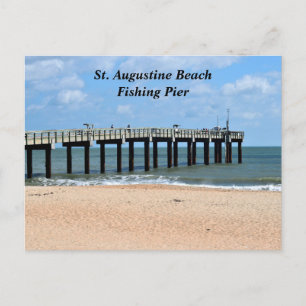 St. Augustine Beach Florida Fishing PIer Holiday Postcard