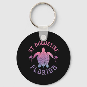 St Augustine Beach Florida Sea Turtle Summer Vacat Keychain