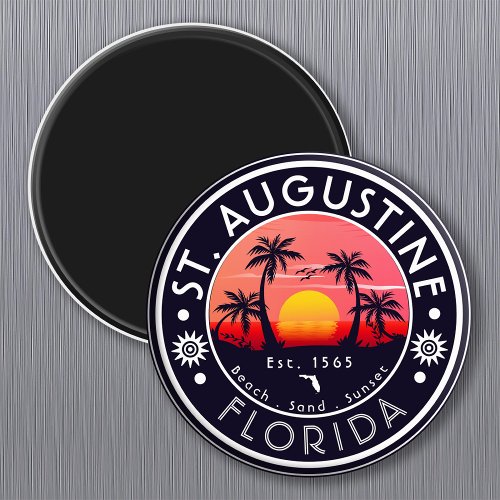 St Augustine beach Florida Sunset Beach Palm Tree  Magnet