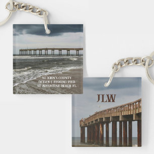 St Augustine Beach Pier Florida Photographic Keychain