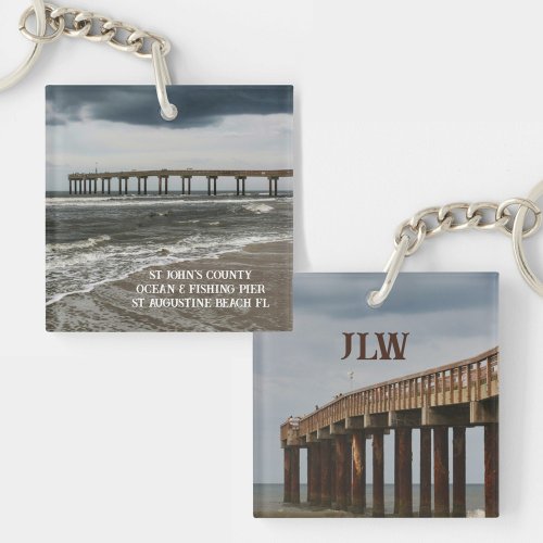 St Augustine Beach Pier Florida Photographic Keychain