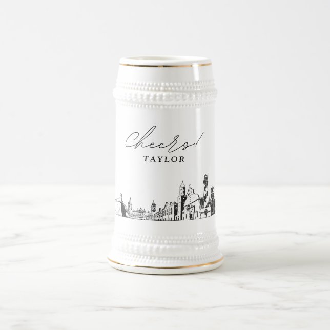 St. Augustine Bridal Party Gift Personalized Beer Stein (Center)
