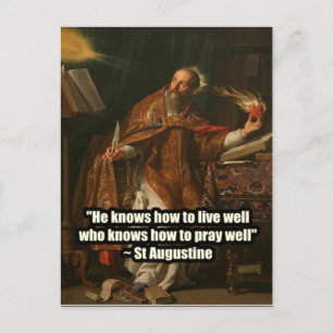 St. Augustine Catholic Spiritual Quote Postcard