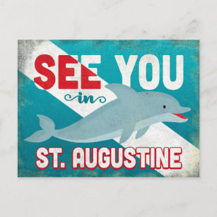St Augustine Dolphin - Retro Vintage Travel Postcard