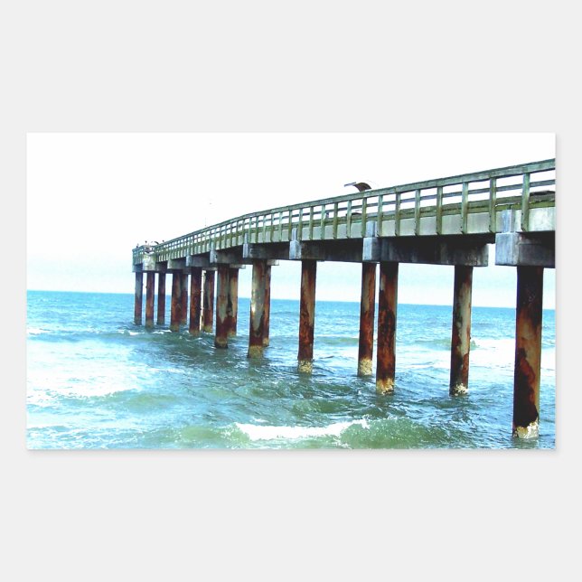 St. Augustine Fishing Pier Rectangular Sticker (Front)
