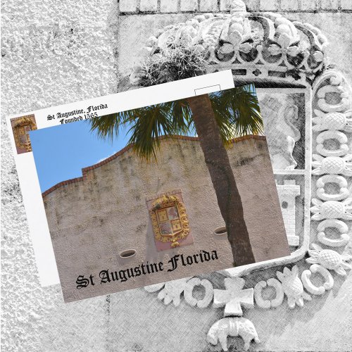 St Augustine FL Coat of Arms of The Spanish Empire Postcard