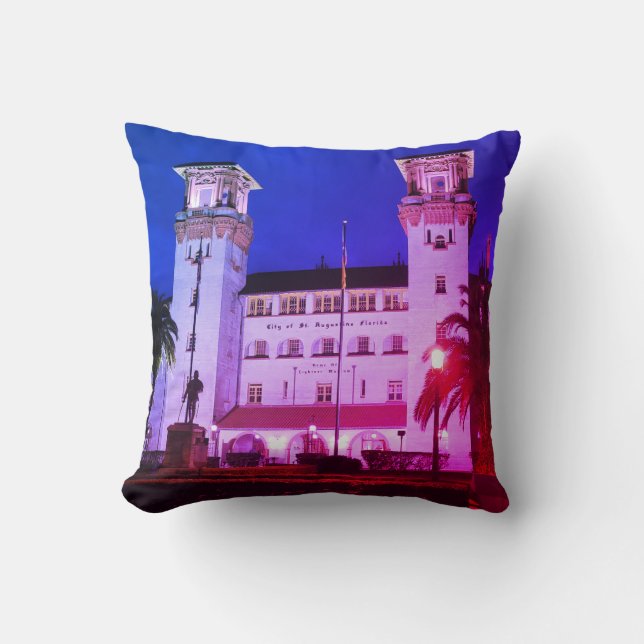St. Augustine, FL - Hotel Alcazar Throw Pillow (Front)