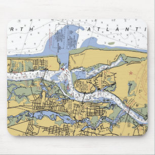 St. Augustine FL Nautical Harbor Chart mousepad
