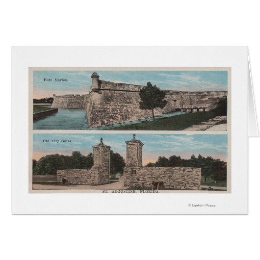 St. Augustine, FL - View of Ft. Marion & City Cards (Front Horizontal)