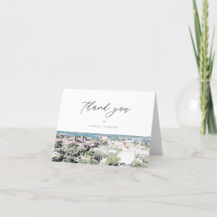ST AUGUSTINE Fl Watercolor Skyline Thank You Card