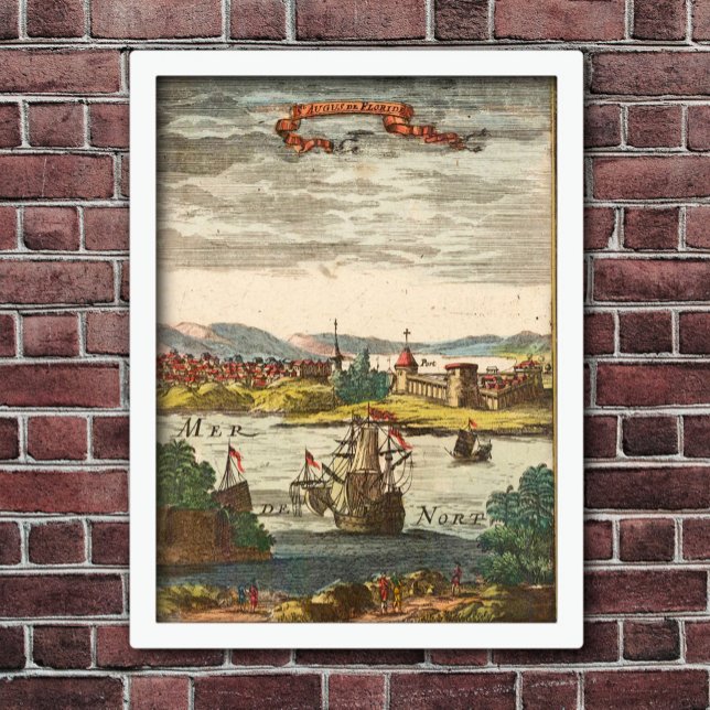 St. Augustine Florida Antique 1686 Engraving Poster (Creator Uploaded)