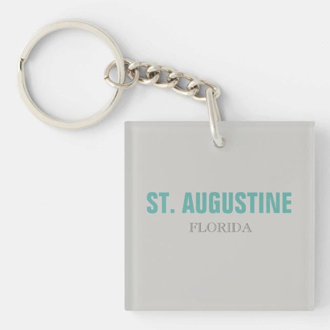 St Augustine Florida Beach Coastal Keychain (Front)