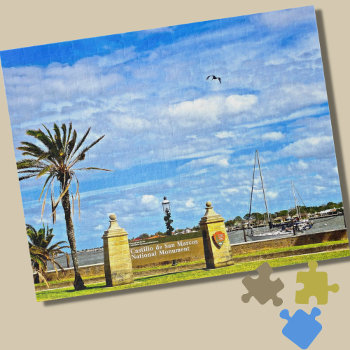 St Augustine Florida Castillo De San Marcos Sign  Jigsaw Puzzle by Sozo4all at Zazzle