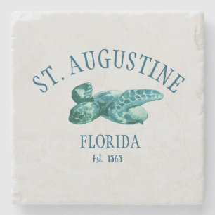 St Augustine Florida Est Beach Sea Turtle Stone Coaster