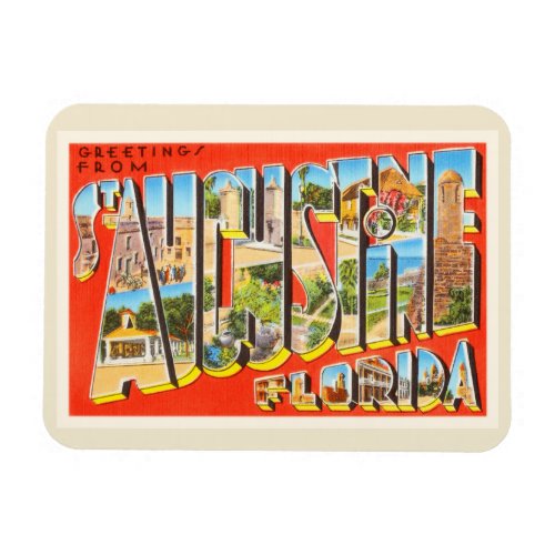 St Augustine Florida FL Vintage Travel Souvenir Magnet
