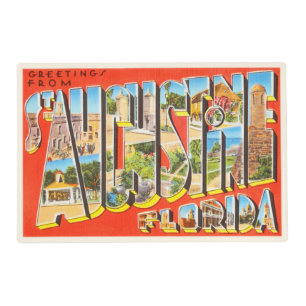 St Augustine Florida FL Vintage Travel Souvenir Placemat