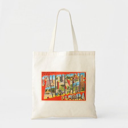 St Augustine Florida Fl Vintage Travel Souvenir Tote Bag