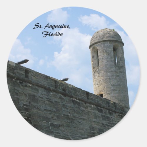 St Augustine Florida fort castillo de san marcos Classic Round Sticker