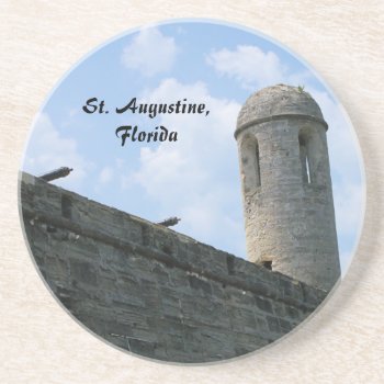St. Augustine Florida Fort Photo Sandstone Coaster by Jamene at Zazzle