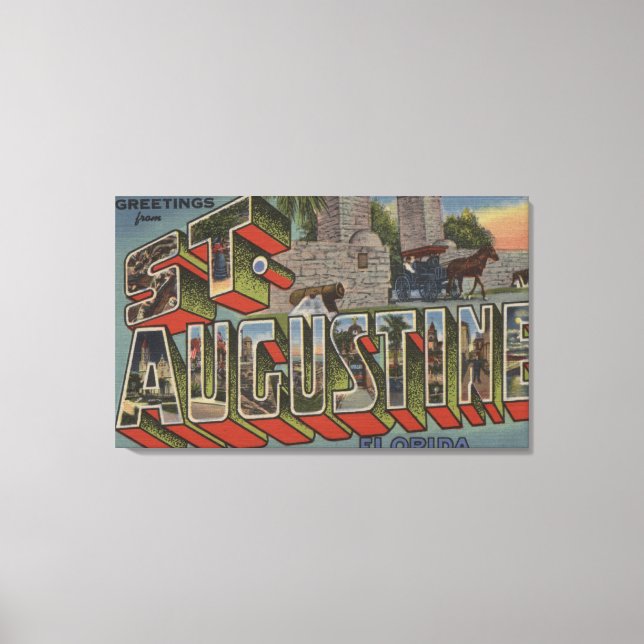 St. Augustine, Florida - Large Letter Scenes Canvas Print (Front)