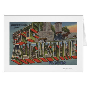 St. Augustine, Florida - Large Letter Scenes Cards
