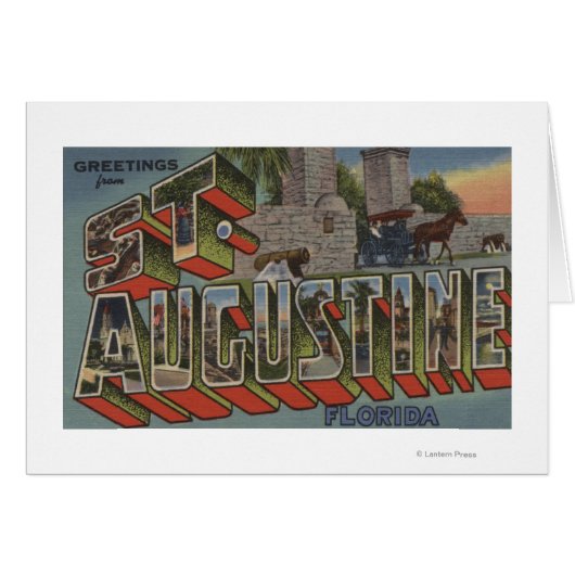 St. Augustine, Florida - Large Letter Scenes Cards (Front Horizontal)