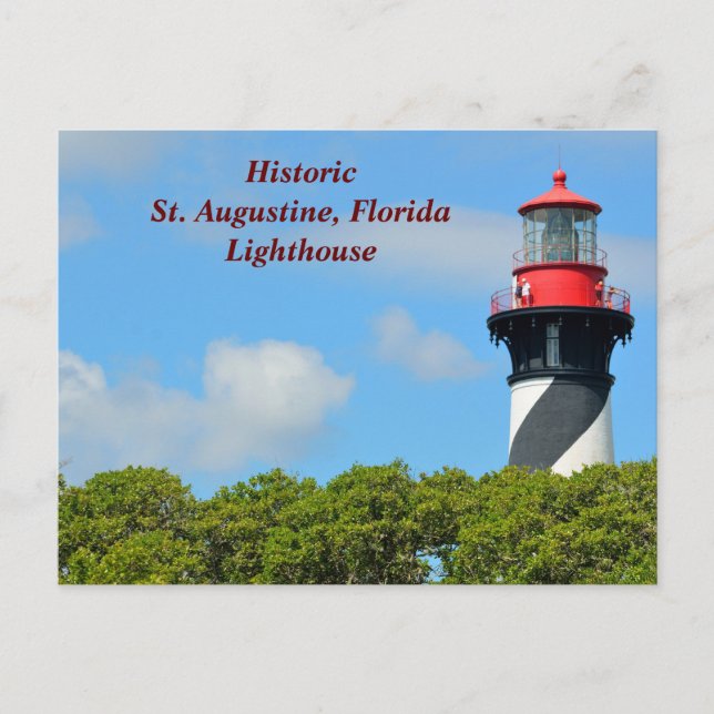 St. Augustine, Florida lighthouse Holiday Postcard (Front)