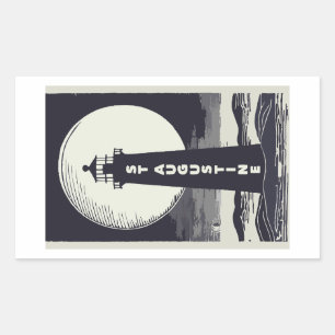 St. Augustine Florida Lighthouse Moon Rectangular Sticker
